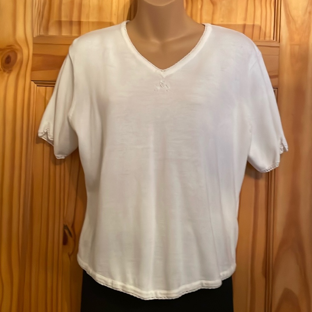 Christopher & Banks short sleeved embroidered sweater